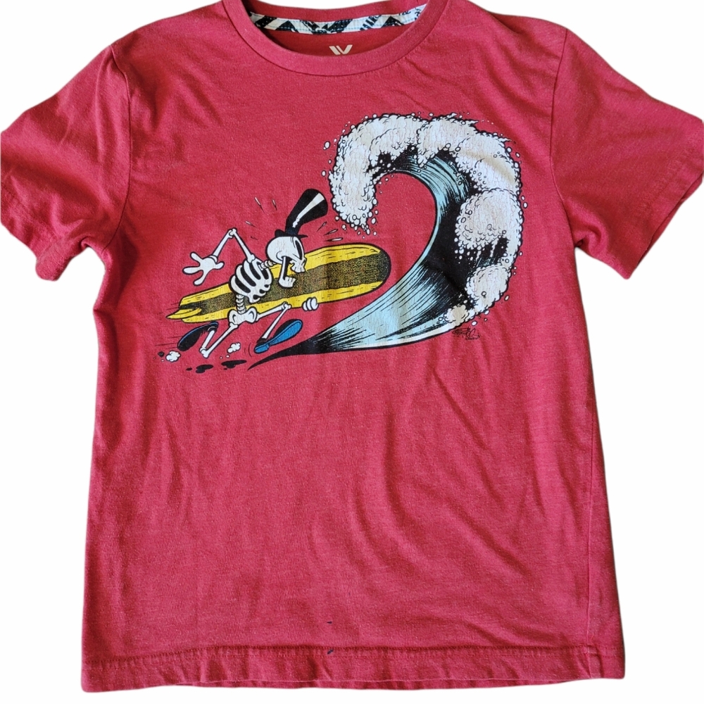 Shaun White Skeleton Surfer Tee T Shirt sz M boy